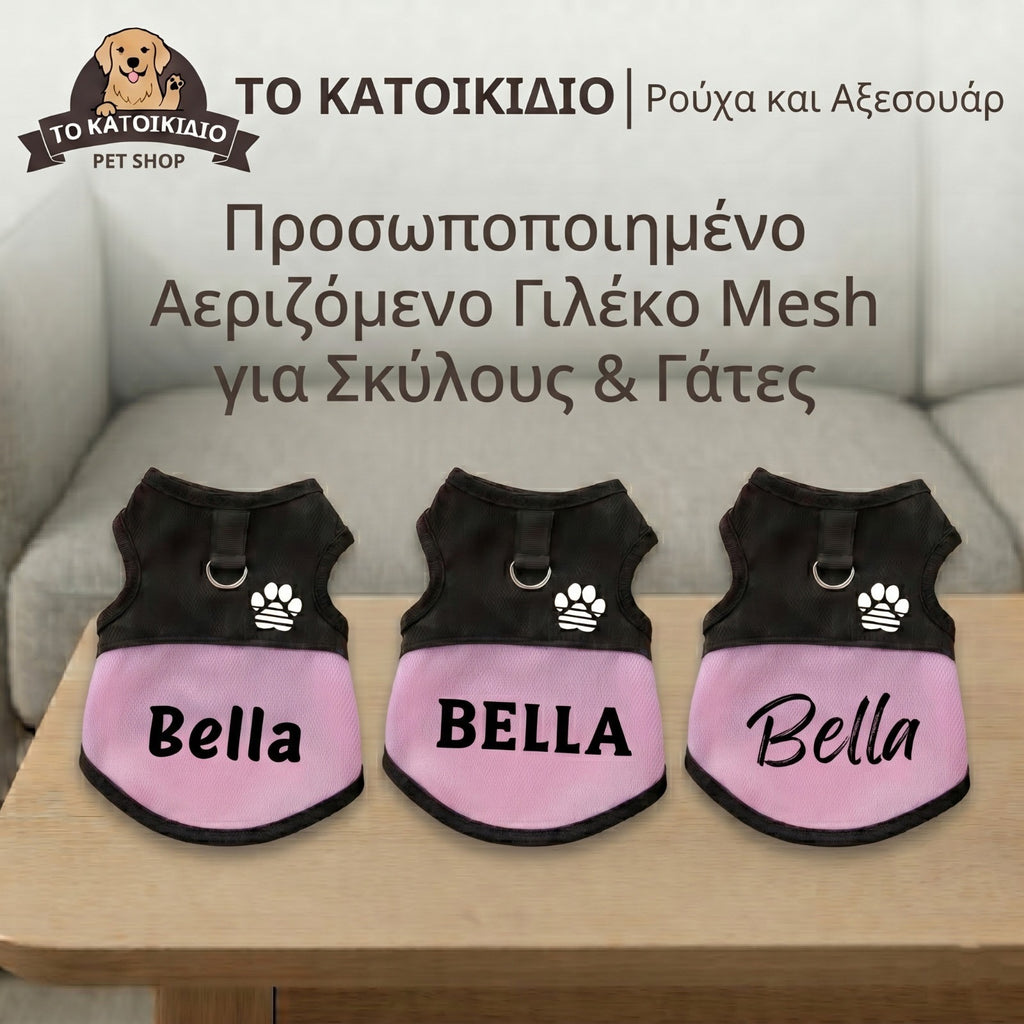 Custom Αεριζόμενο Γιλέκο-Σαμαράκι Mesh με Όνομα