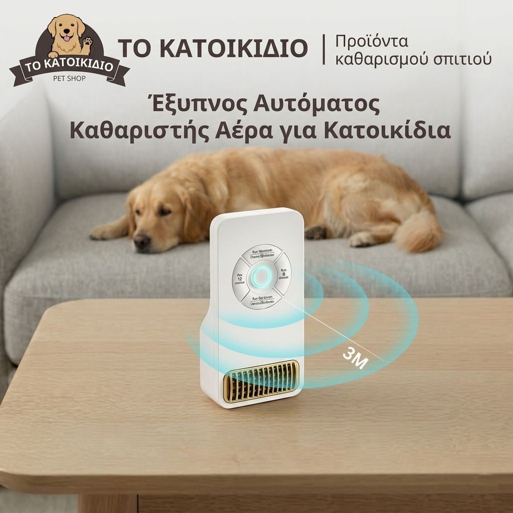 Έξυπνος Αυτόματος Καθαριστής Αέρα & Αποσμητής Χώρου για Κατοικίδια