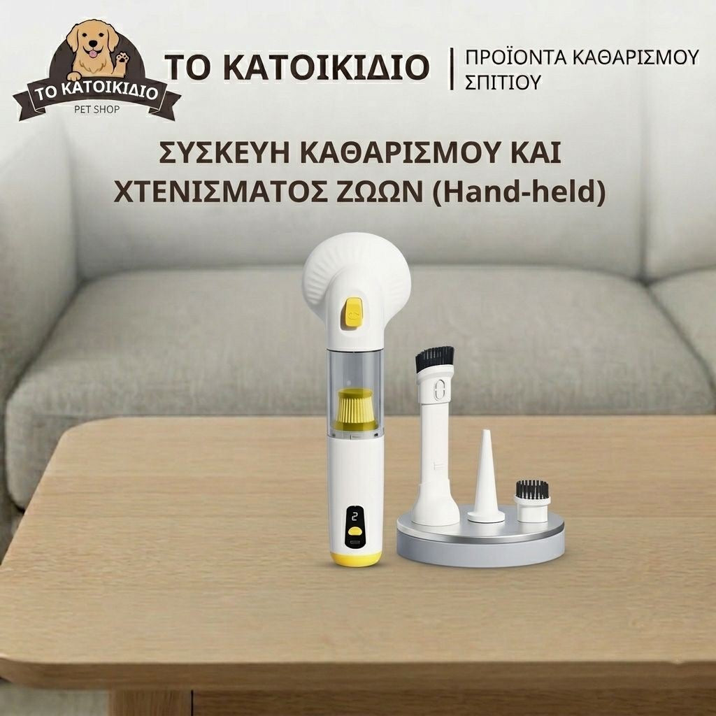 Έξυπνη Ασύρματη Συσκευή Περιποίησης (Grooming) & Σκουπάκι Καθαρισμού Τριχών 2-σε-1
