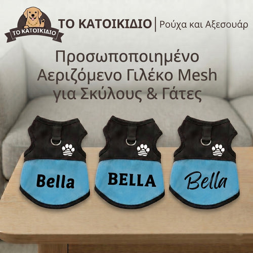 Custom Αεριζόμενο Γιλέκο-Σαμαράκι Mesh με Όνομα